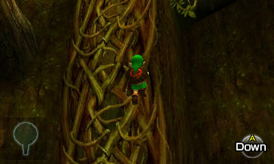 Vines to reach the next level inside the Deku Tree