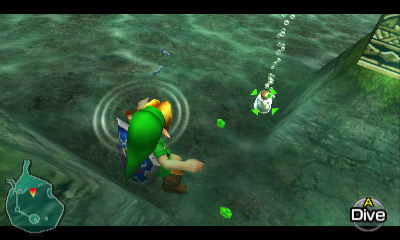 Princess Ruto's letter in a bottle at the bottom of Lake Hylia