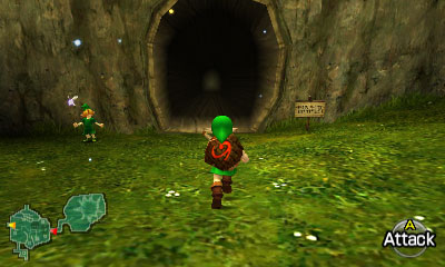 The exit from Kokiri Forest to Hyrule Field